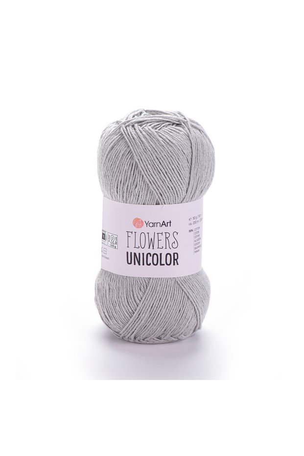 Flowers Unicolor - Hand Knitting Thread Light Gray-741
