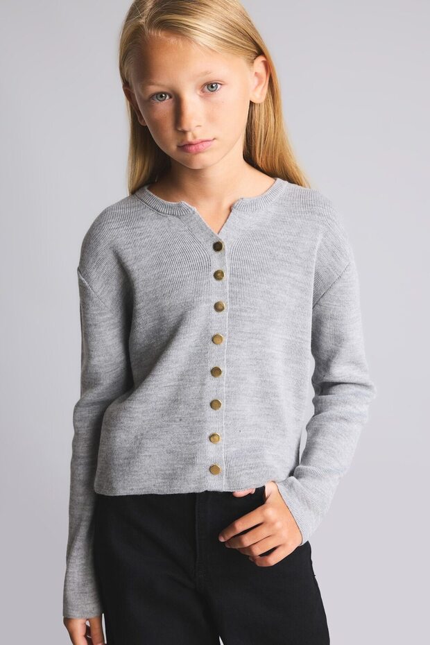 Basic Buttoned Knitwear Cardigan for Girls I5485A826Wn