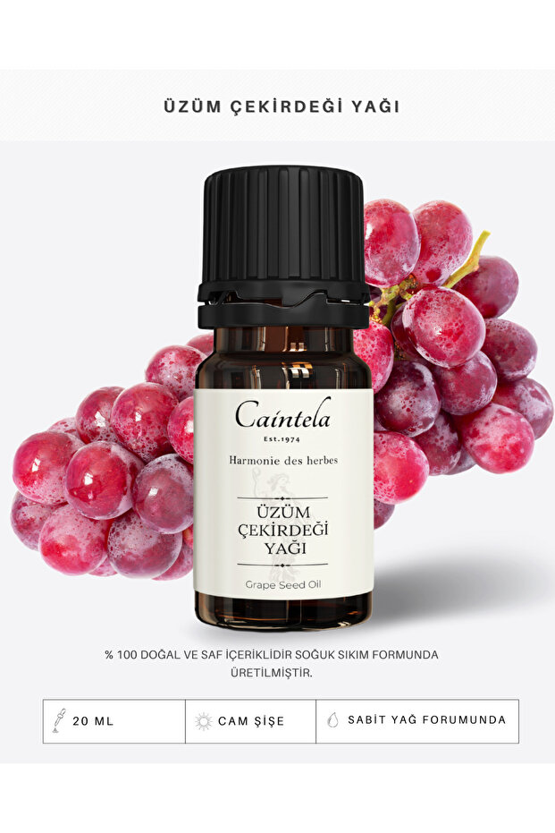 Grape Seed Oil 20 ml 100% Natural Pure