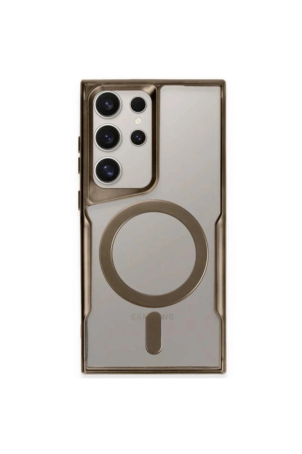 Samsung Galaxy S23 Ultra Case Boyi Magsafe Silicone Cover - Brown