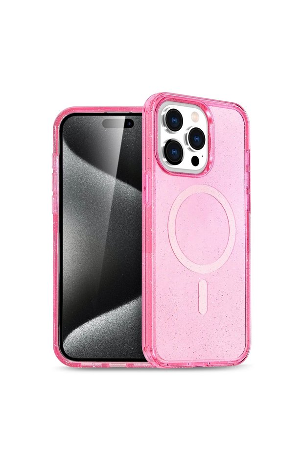 Apple iphone 14 pro max case star magsafe cover - pink