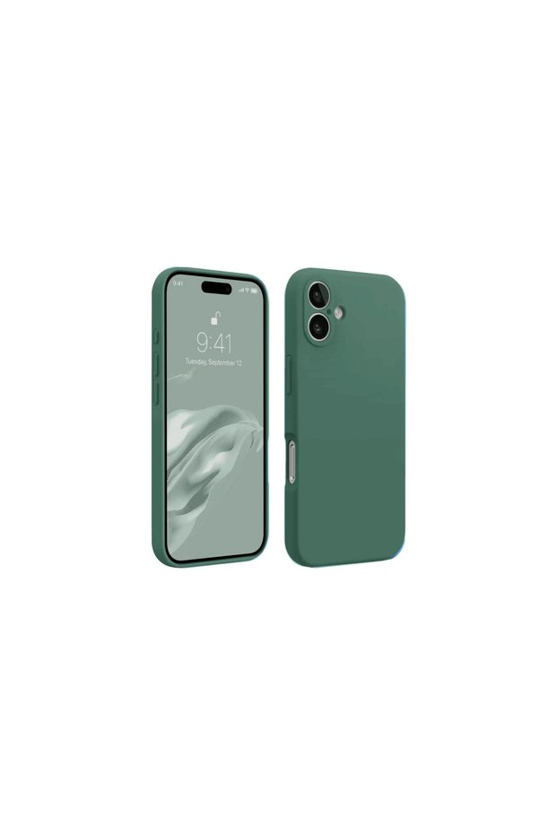 Apple iphone 16 case first silicone - dark green