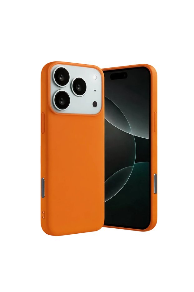 Apple iPhone 17 Pro Max نانو سيليكون مخمل من الداخل - برتقالي