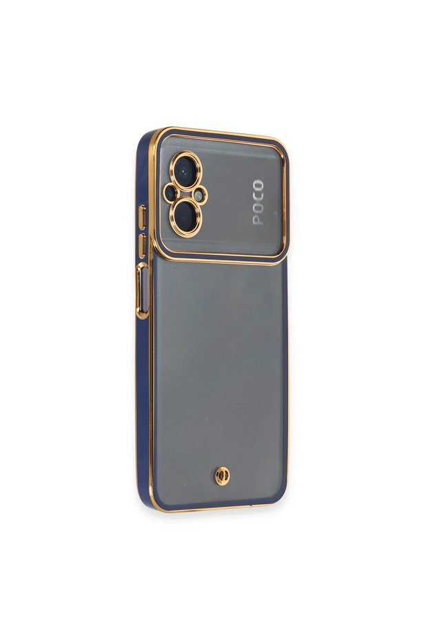 حافظة هاتف Xiaomi Poco M5 من السيليكون بعدسة ليفا - أزرق