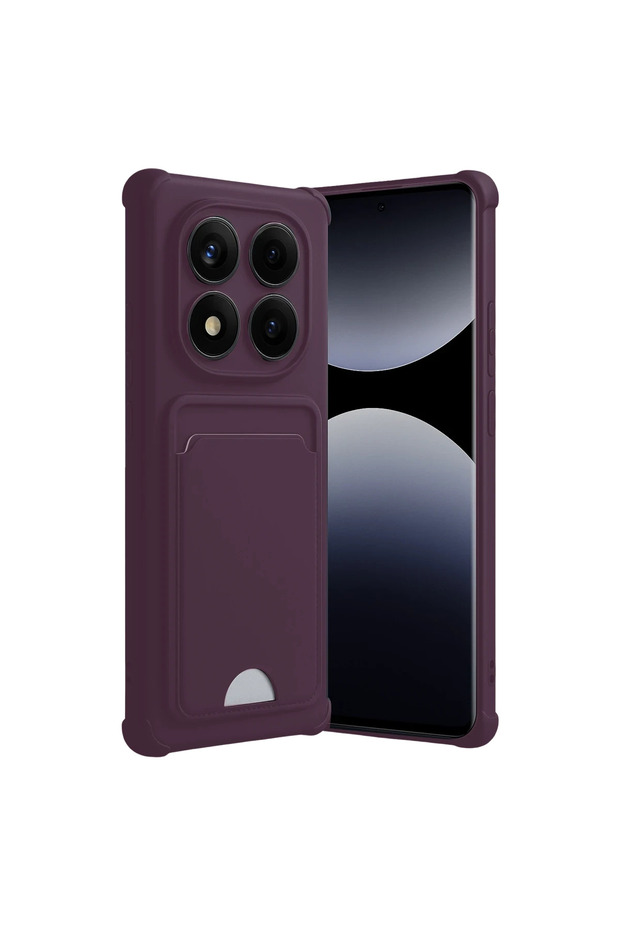 Xiaomi Redmi Note 14 Pro Plus Kelvin Silicone with Business Card Holder - Deep Purple