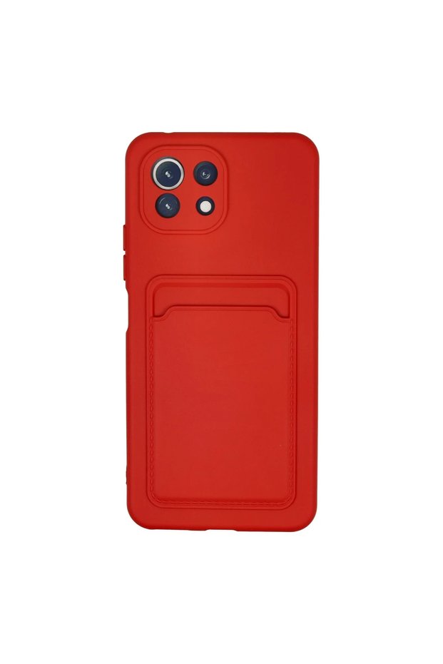Xiaomi Mi 11 Lite Case Kelvin Silicone with Business Card - Red