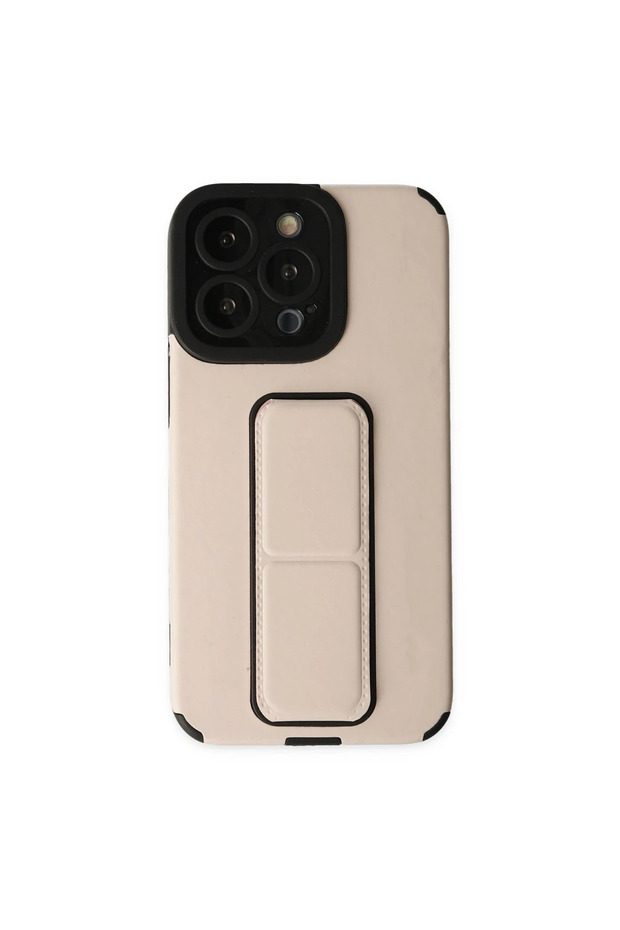 حافظة سيليكون مع حامل ميجا لـ Apple iPhone 13 Pro Max - ذهبي