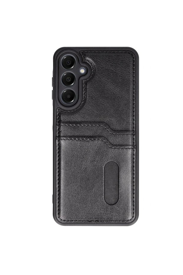 Samsung Galaxy S24 Fe Case Sara Leather Case with Business Card - Black