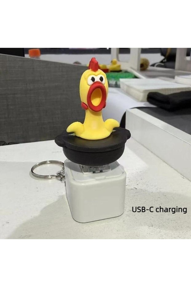 Chicken USB Funny Chicken Frog Keyboard Fidget Toys Keychain Finger Button Clicker Decompression Toy