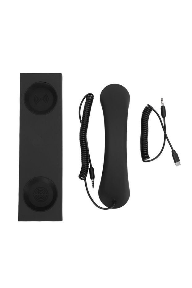 black Retro Phone Handset Fit for IOS 17 16 Retro Style Type C Wired Plug in Handheld Phone Handset