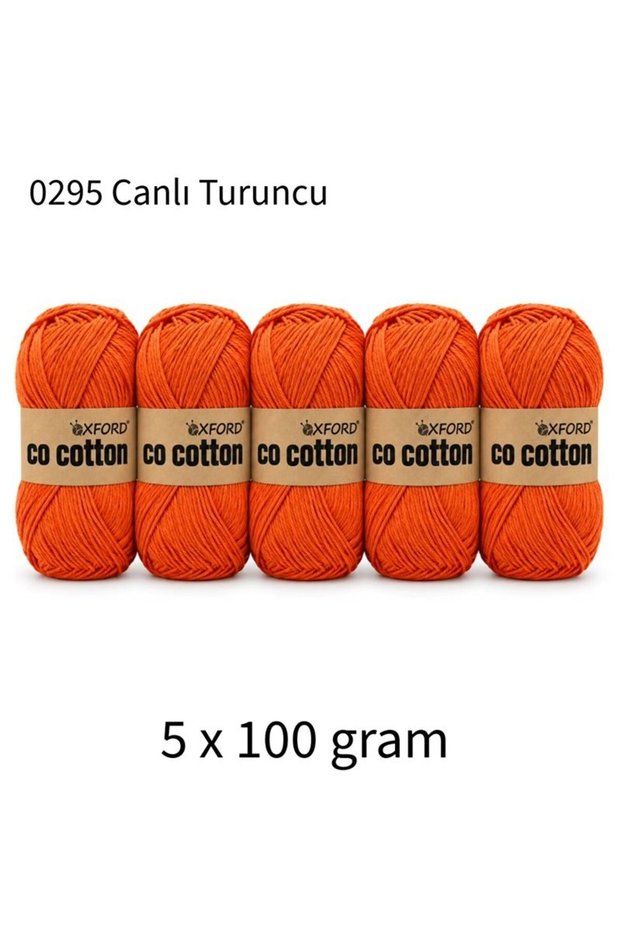5 Pack Eco Cotton 100Gr-200M No:0295 Vibrant Orange