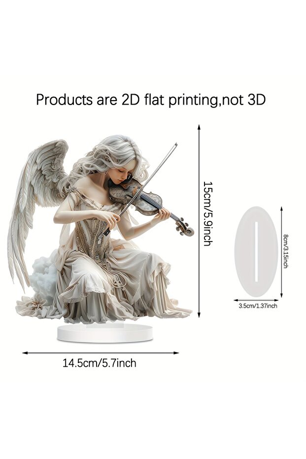 1pc 2D Elegant Angel Acrylic Art Decoration Praying Angel Home Office Cafe Suitable Unique Gift Idea