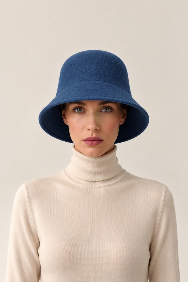 Women's Cashmere Bucket Hat – Soft Textured Minimal Bucket Hat | Winter Stylish and Timeless Design