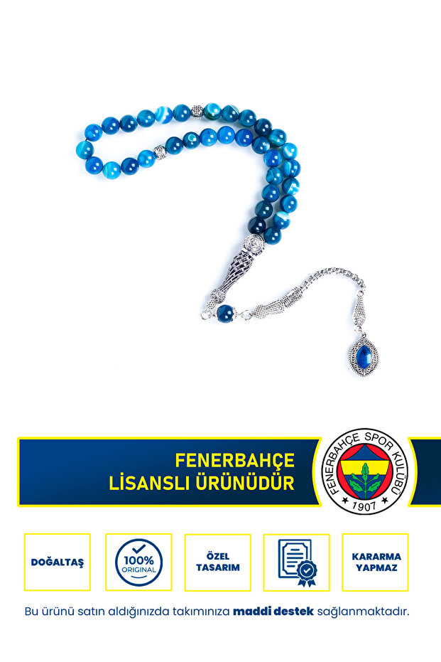 Fb Blue Agate Natural Stone Prayer Beads