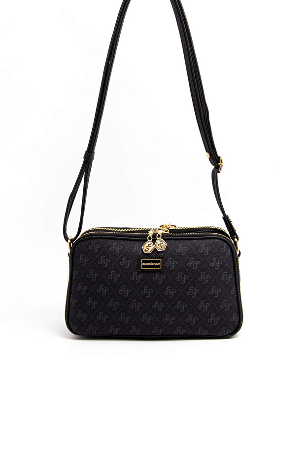 Black - Black Monogram Women's Crossbody Bag Sp899