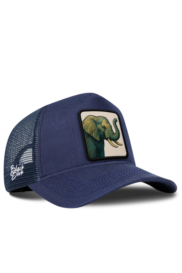 Elephant Logo Cordura Navy Blue Trucker Hat