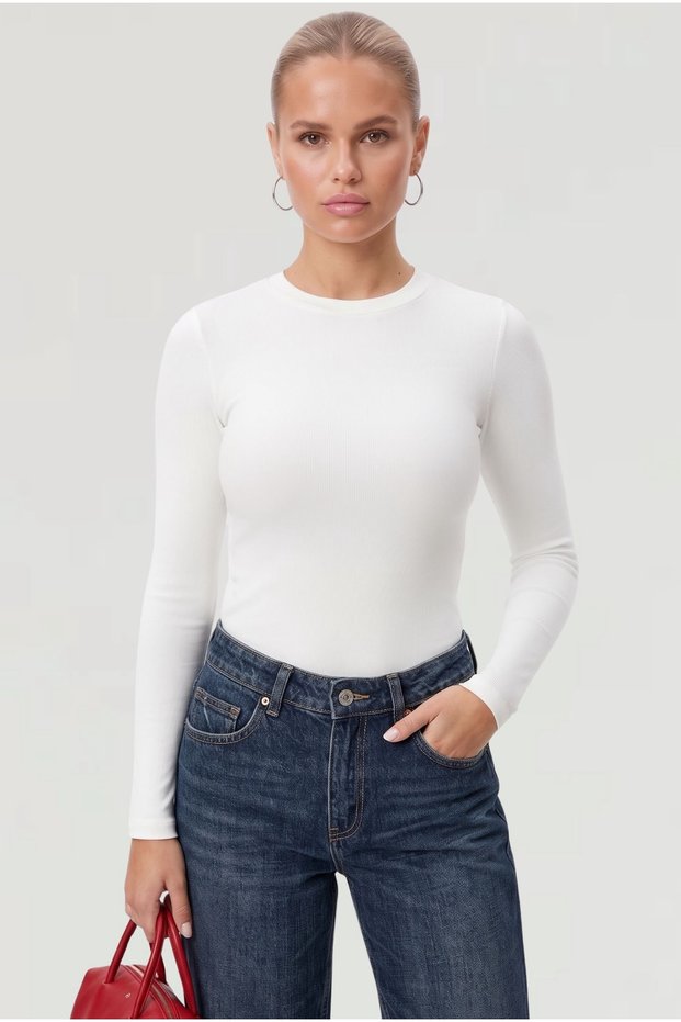 Women's Lux Touch Soft Texture Ecru Blouse