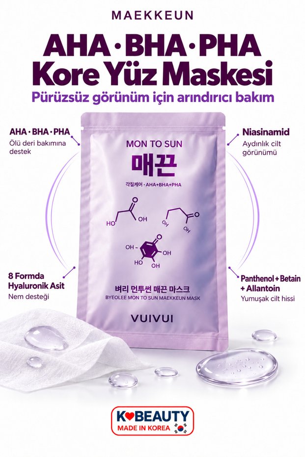 Single 1 Piece Aha Bha Pha Dead Skin Care Peeling Facial Sheet Mask with Panthenol Allantoin Betaine