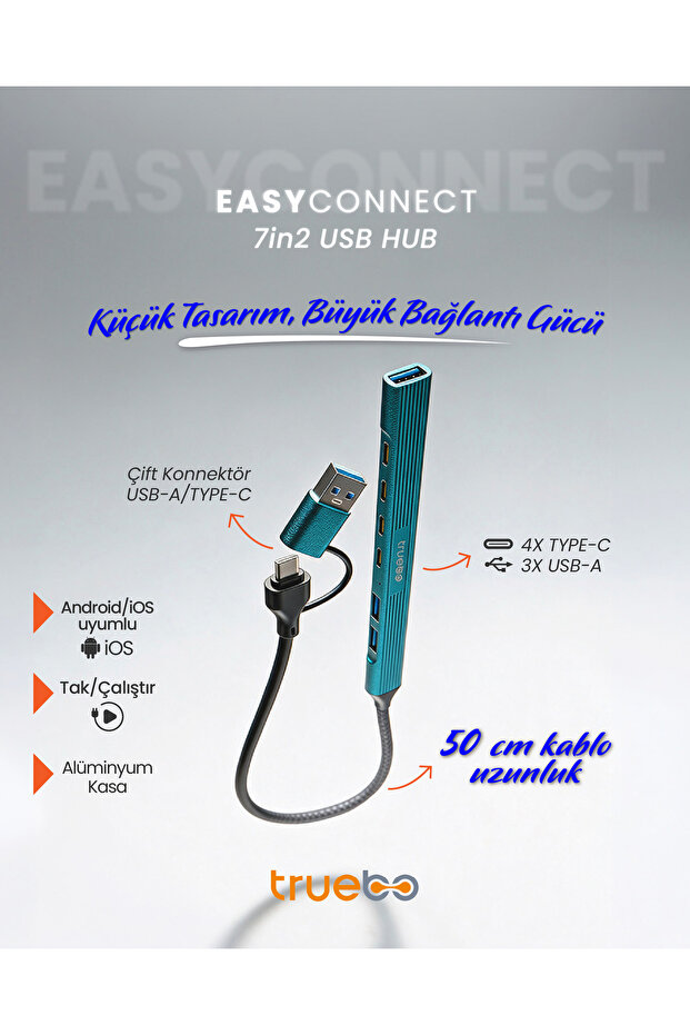 EasyConnect 7in2 Type-C / Usb 3.0 Hub