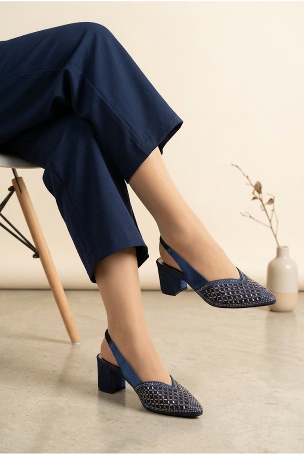 Thick Heel Shiny Heeled Shoes
