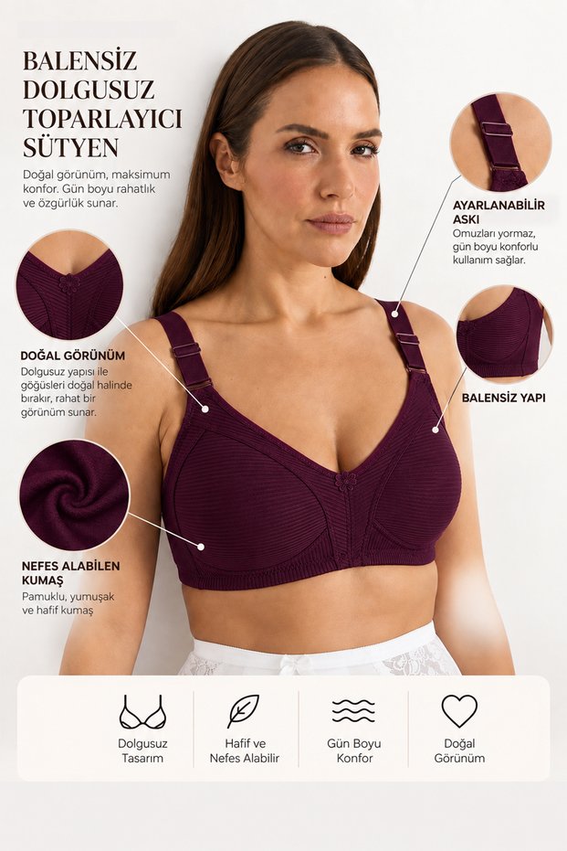 Non-wired Padded Recovery Bra Without Underwire