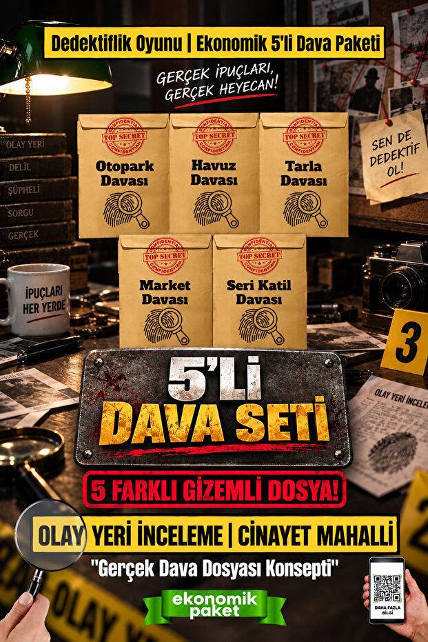 Case Pack of 5 Solving Murder, Detective Game - Find the Guilty - Who Is the Killer Find Game