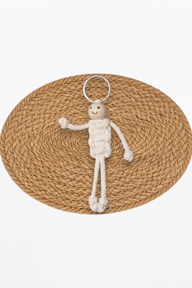 Minnoş Macrame Charm Keychain/Bag Charm with Baby Figure (Birthday, Babyshower, Gift)