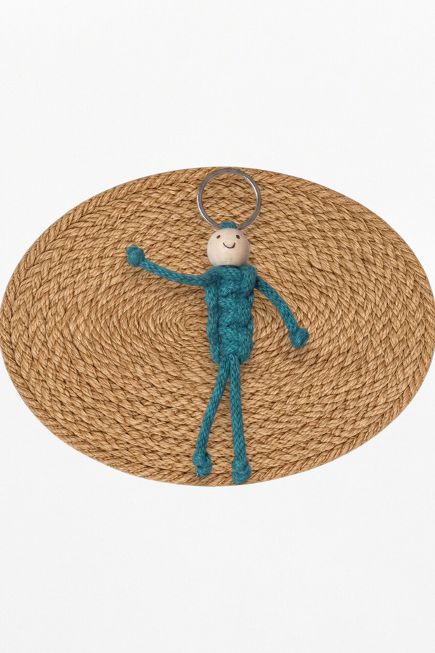 Minnoş Macrame Charm Keychain/Bag Charm with Baby Figure (Birthday, Babyshower, Gift)