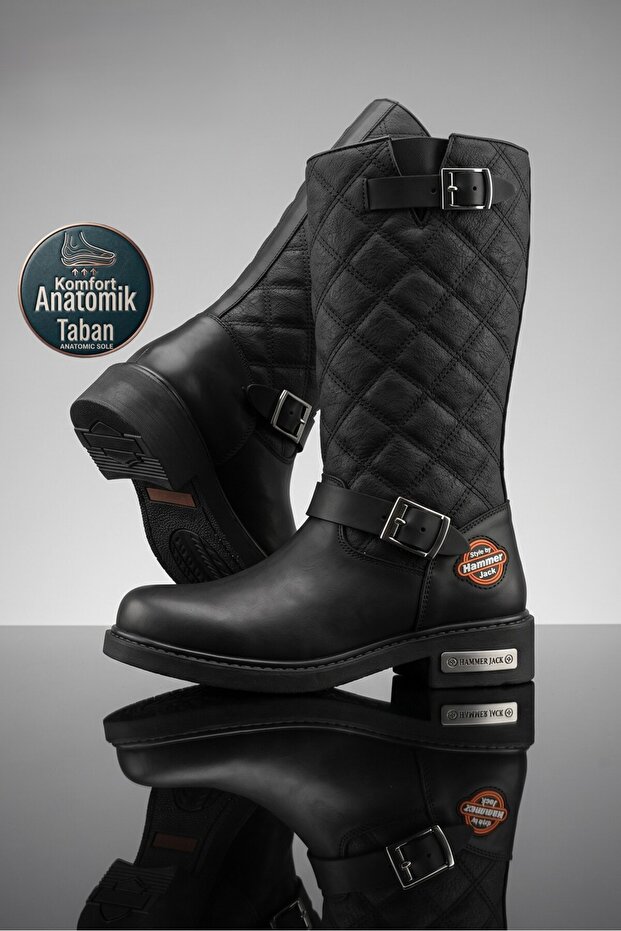 102 15980 Harley Black Color Genuine Leather Boots