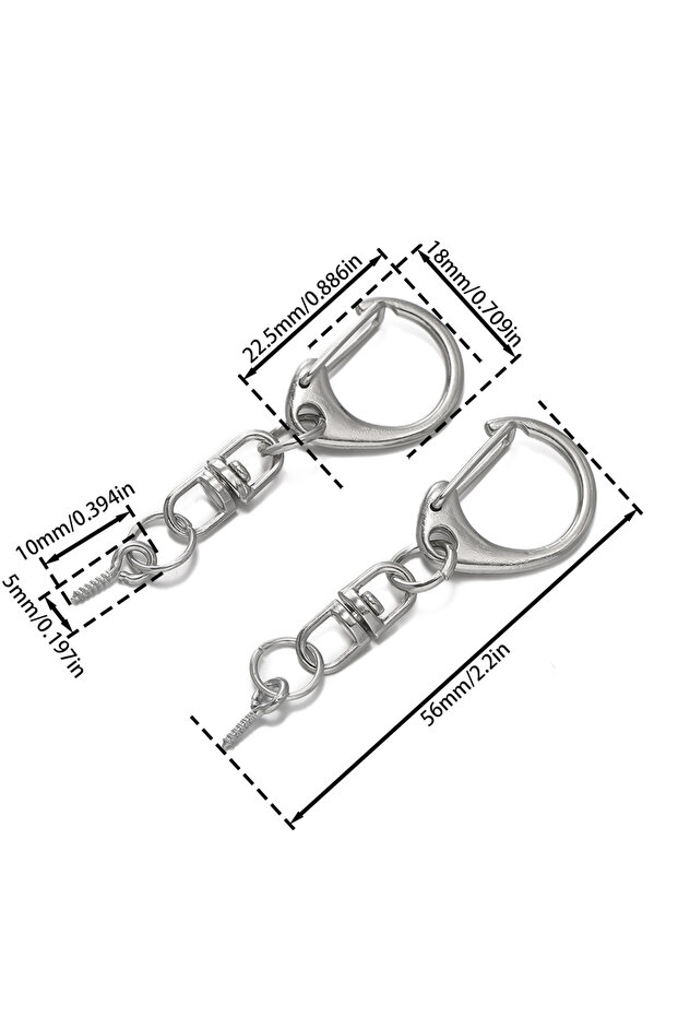 Style 04 10pcs/lot Lobster Claw Clasp Key Ring D Shape Clasps Connector Hook For DIY Jewelry Making