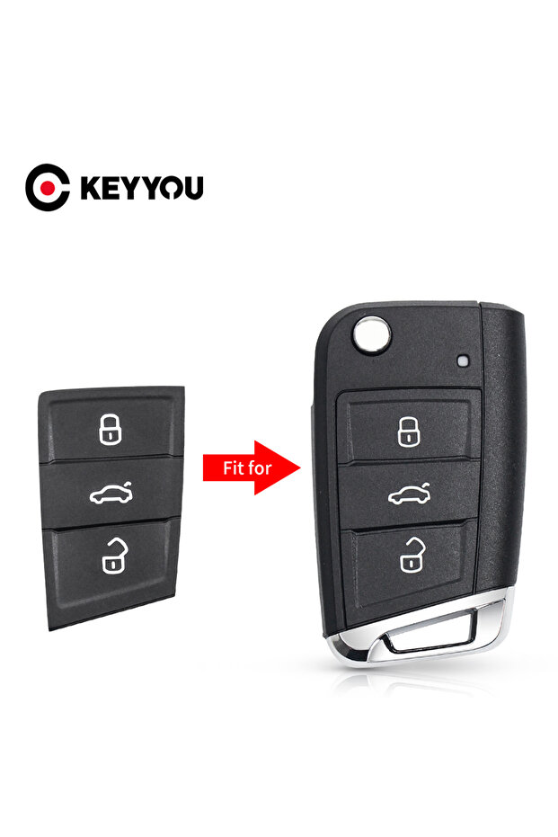 KEYYOU 3 Button Rubber Remote Car Key Pad For Volkswagen VW Golf 7 4 5 Mk4 6 For Skoda Octavia For S