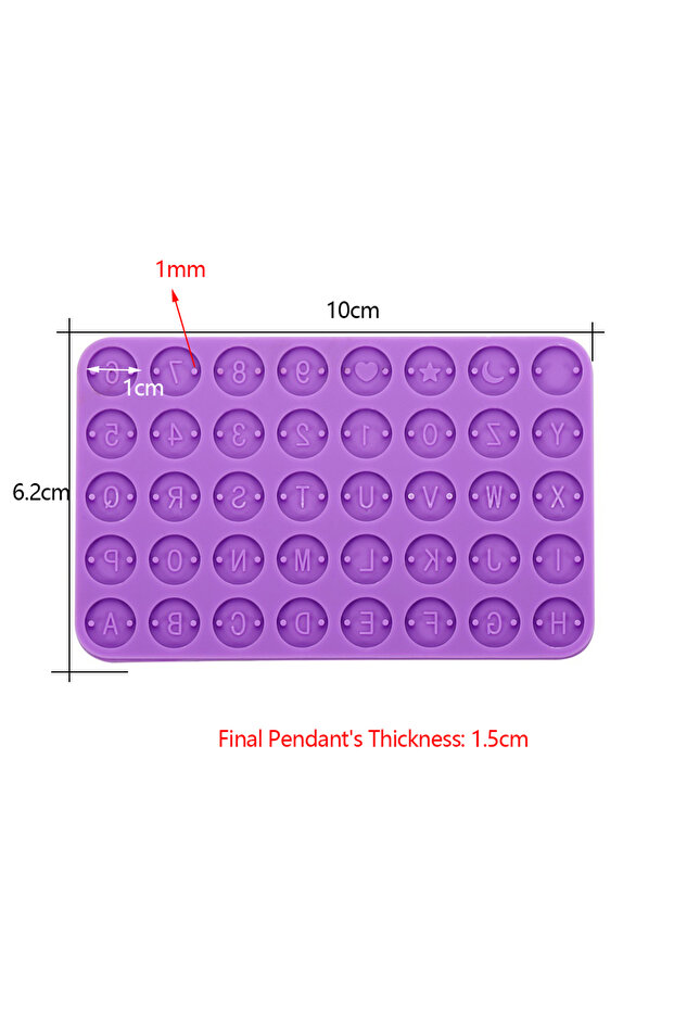 Double Hole Letter Number Round Discs Silicone Mold Alphabet Bead Pendants For DIY Bracelet Resin Pe