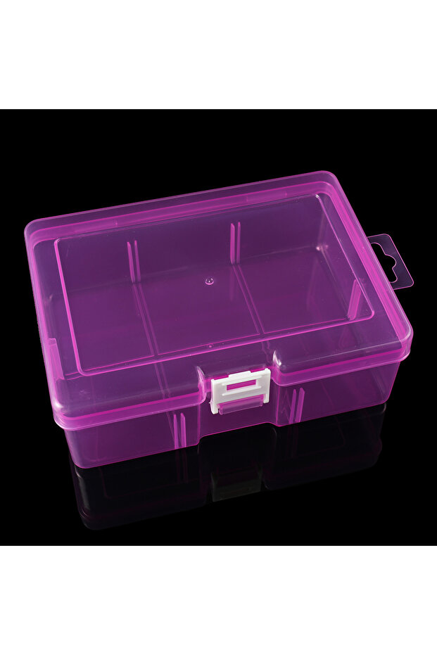 Pink 1pcs Transparent Plastic Storage Boxes For Jewelry Hardware Accessories Small Items for DIY Jew