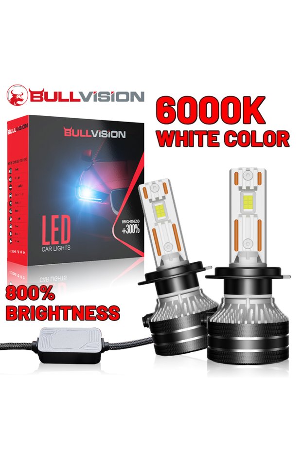 H7 Bullvision H4 LED Headlight H7 H1 H11 H8 9005 HB3 9006 HB4 9012 HIR2 880 881 H27 9007 9008 H13 55