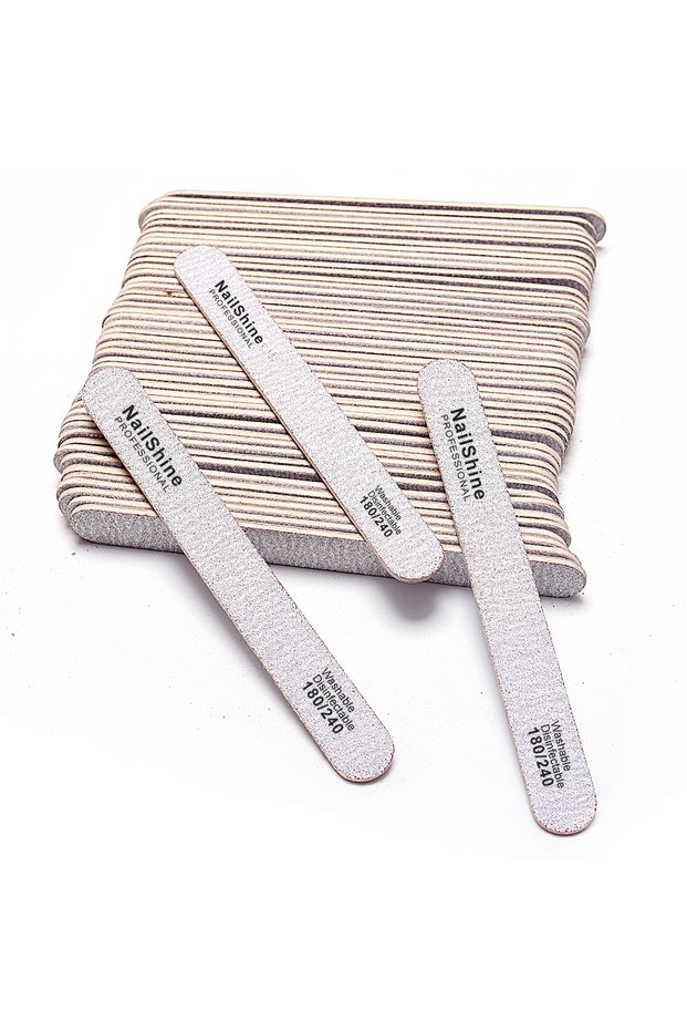 100pcs Wooden Nail File Professional Nail Art Sanding Buffer Files 180/240 Double Side For Salon Man
