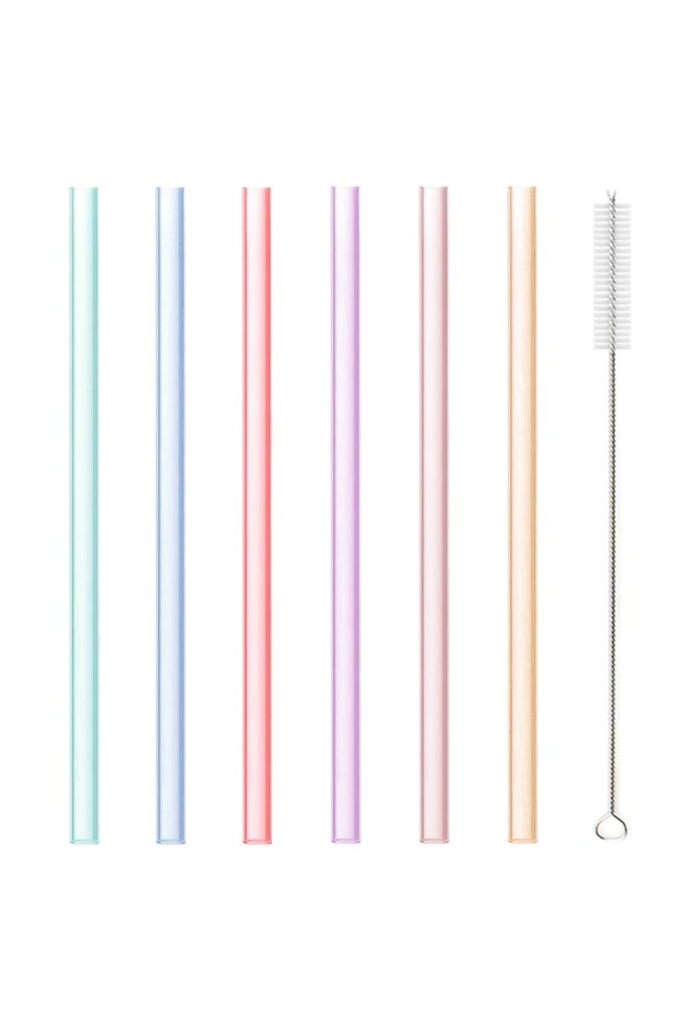 Small 6 PCS Transparent Silicone Straws Reusable Food Grade Bendable Straight Drinking Straw With Cl