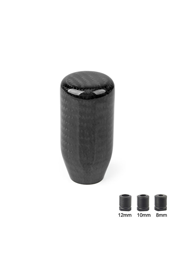 TW-70mm JDM Style Universal Oval/Sphere Carbon Fiber Manual Gear Shift Knob With 3 Adapter for Most