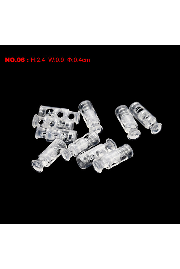 06 10pcs Cord Lock Plastic Stopper Cord Ends Toggles Clip Buckle Transparent Clear Frost For Shoelac