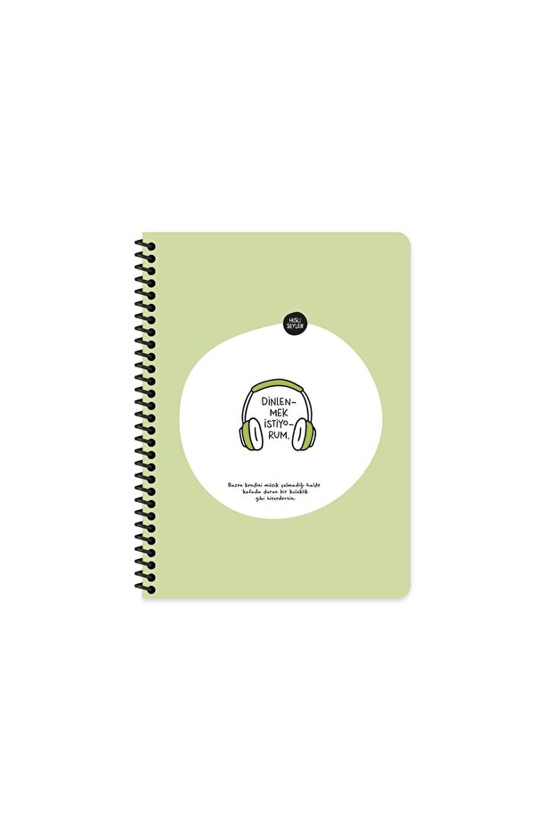 Striped Spiral Notebook with Stickers I Want to Rest 16.5X22.5