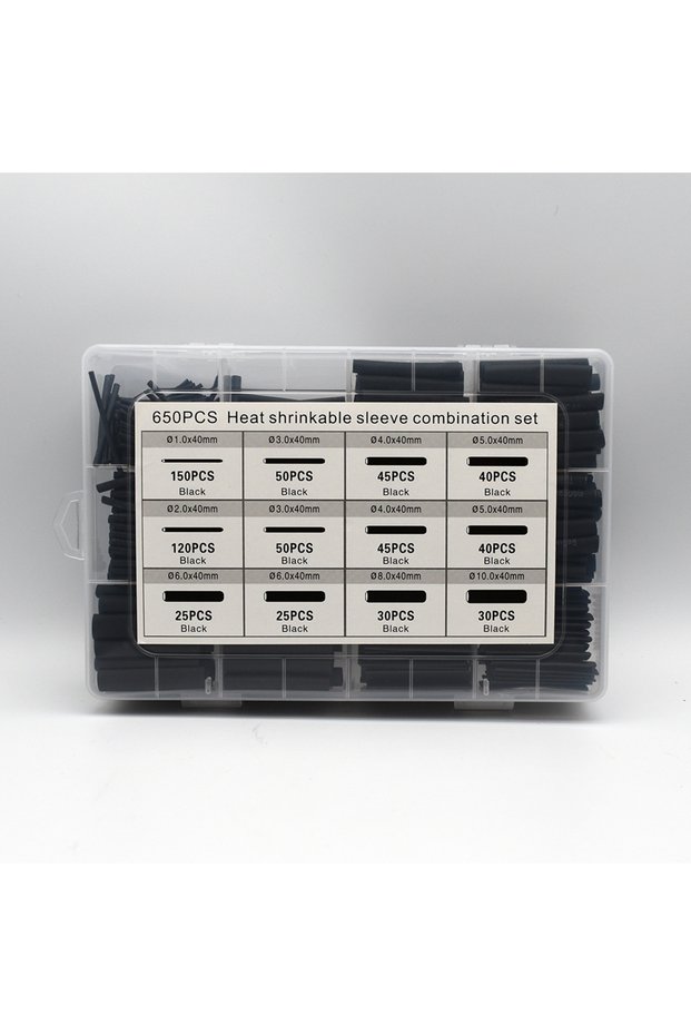 650PCS 2:1 Times Shrink,Heat Shrink Tube Set,Polyolefin,Insulated Heat Shrinkable Sleeve for Wire Co