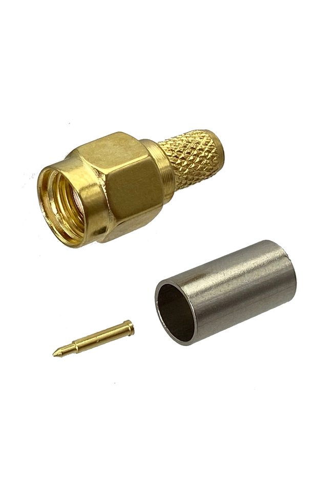 10pcs Connector SMA Plug Male Crimp For RG58 RG142 LMR195 RG400 Cable Straight RF Coaxial Adapter Wi