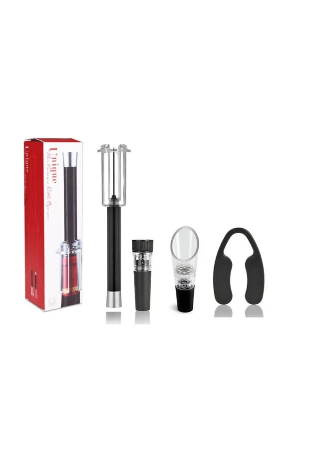 StainlessSteelSetB Air Pump Wine Bottle Opener Plastic Tube Needle Bottle Corkscrew Kitchen Opening