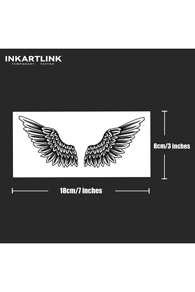 893-0818L Wing Temporary Tattoo,Lasts To 15 Days New Technology Magic Waterproof Semi Permanent Stic