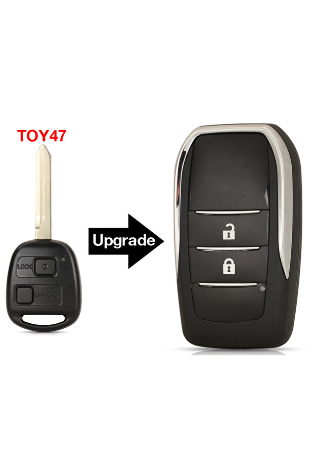 2 Buttons jingyuqin Modified Remote Car Key Shell Case For Toyota Yaris Carina Corolla Avensis Foldi