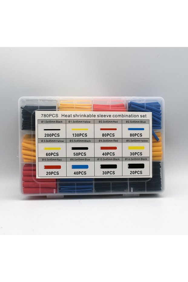 780PCS 2:1 Times Shrink,Heat Shrink Tube Set,Polyolefin,Insulated Heat Shrinkable Sleeve for Wire Co