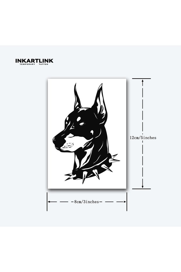 IN-E034 Doberman Pinscher temporary tattoo sticker, waterproof magic tattoo, lasts to 15 days fake t