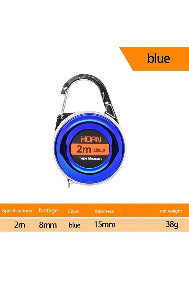 Blue-1PC 2m 1pc Mini Keychain Tape Measure 2m Steel Tape Measure Delicate Small Steel Ruler Multipur