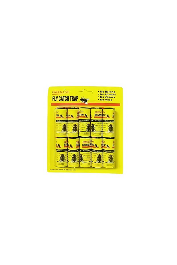 10pcs 10 green live fly traps-powerful fly stickers, suitable for home, garden and indoor use-do not