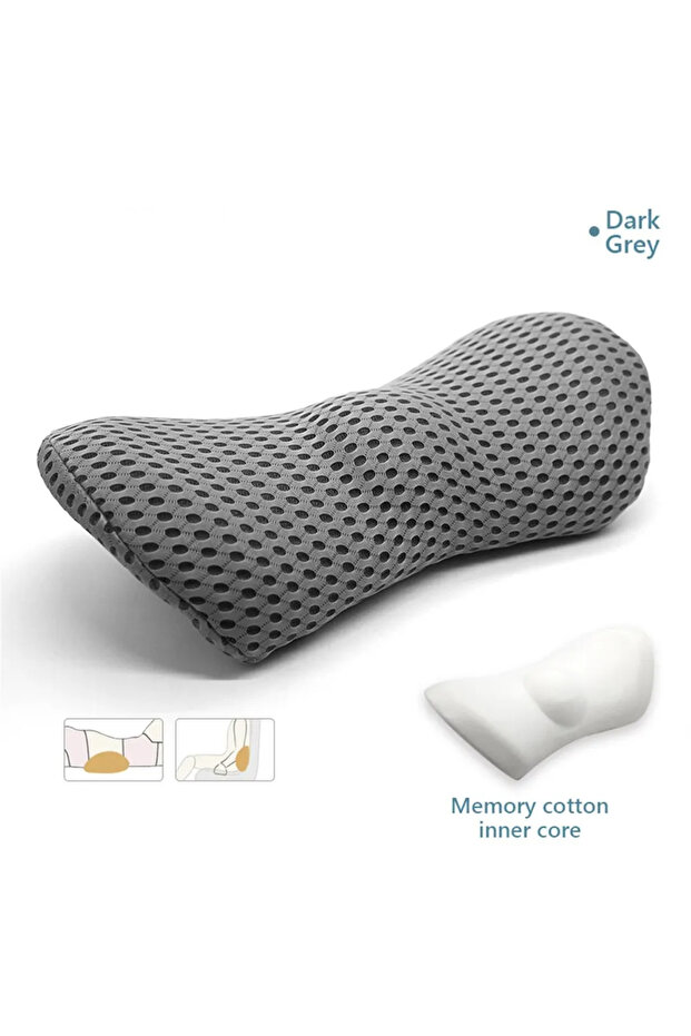 32x24x13cm gray Breathable Memory Cushion Interior Accessories Bed Sleeping Pillow Car Seat Waist Pi