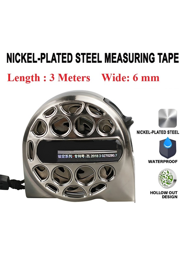 3Mx6MM 1pcs 3/5/7.5M Metric Tape Measure Stainless Steel Anti-corrosion Retractable Metric Ruler Hol